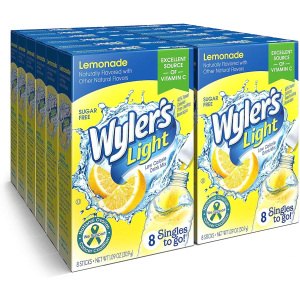 Wyler's Light Singles To Go Powder Packets, Water Drink Mix, Lemonade, 12 Boxes, 8 Servings per Box, 96 Total Servings, EXP: 12/2027