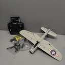 Top Race Remote Control Airplane - Ready to Fly 4 Channel RC Plane for Adults - Advanced Foam Construction - Remote Controlled War Cessna P51 Mustang Upgraded with Propeller Saver - 4.3"x15.7"x11.8" (Grey)
