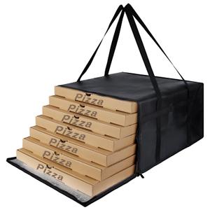 Insulated Pizza Delivery Bag for Carry Hot, 20" x 20" x 14" Insulated Food Delivery Bag, Grocery Cooler Bags for Catering/Doordash, Commercial Food WarmersBlack, 1Pk