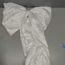 Detachable Satin Bow for Wedding Dress Bowknot with Irregular Tulle Tail