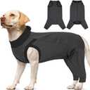 T'CHAQUE Dog Surgery Suit for Dogs After Surgery, Dog Onesie for Spay Surgery Female, Anti Licking Rear Leg Sleeve, Bodysuit for Abdominal Wounds Skin Disease,Substitute E-Collar & Cone, Gray, XL