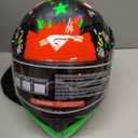 KYPARA Motorcycle Dual Visor Flip up Modular Full Face Helmet with DOT Certification of Impressionism, Size XL