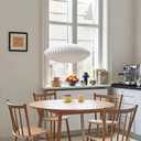 24 Inch White Fabric Pendant Light,Large Drum Light Fixture,Wabi Sabi Bedroom Hanging Lamp,Mid Century Modern Pendant Lamp for Living Room and Office