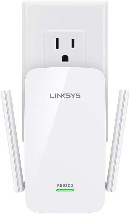 Linksys WiFi Extender, WiFi 5 Range Booster, Dual-Band Booster, Compact Wall Plug Design, 1,000 Sq. ft Coverage, Speeds up to (AC750) 750Mbps - RE6300