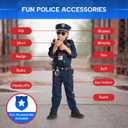 Dress Up America Police Costume for Kids Realistic Cop Uniform with Shirt, Pants, Hat & Accessories - Halloween Costume (Blue, XL)