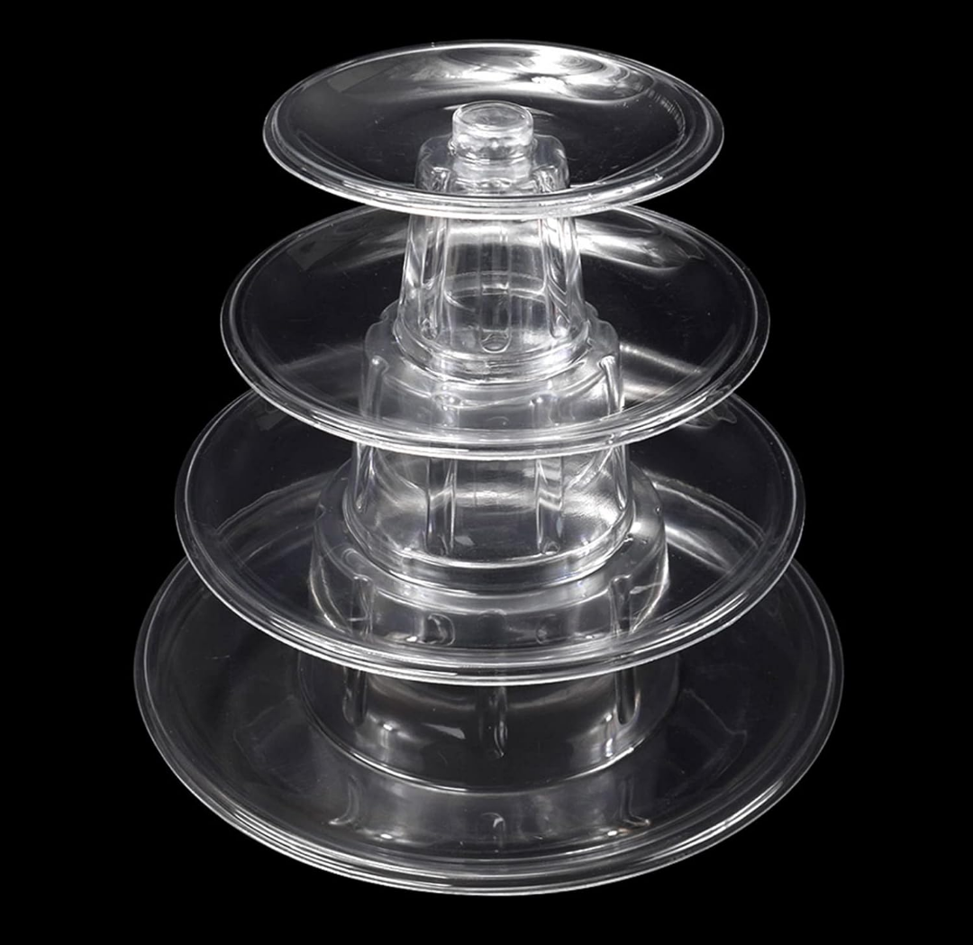 Youngy Transparent 4-Tier Dessert Cake Stand Rack Macaron Cupcake Holder for Wedding Birthday Party (2 Pack)