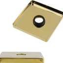 Bitray Shower Arm Flange 3.5" Stainless Steel Shower Arm Flange Square Cover Plate for Shower Head Arms - Gold
