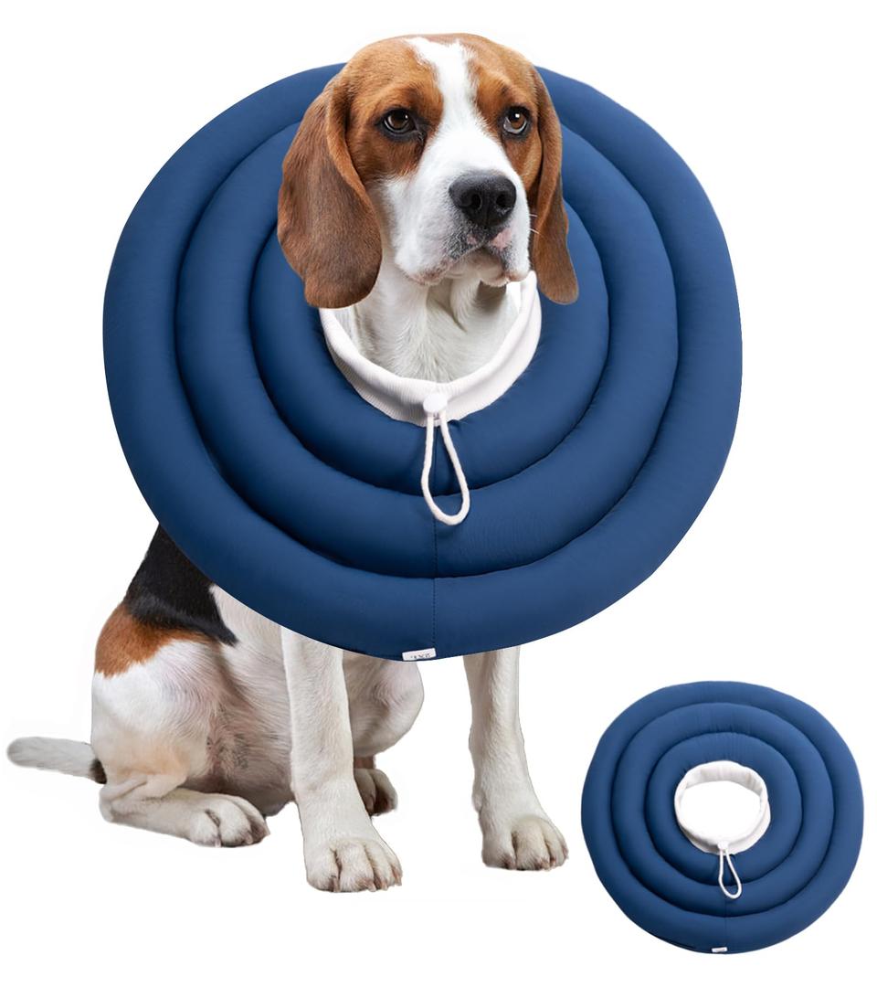 Soft Dog Cones, Recovery Dog Donut Collar After Surgery- Cone of Shame Alternative, Pet Elizabethan E-Collar Anti-Bite Lick Wound Healing Adjustable for Dogs, 2XL