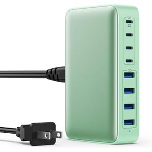 USB C Charger 200W USB C Charger Block GaN III 8-Port Fast Charging Station PD 65W Laptop Charger Adapter Compatible with MacBook Pro/Air,DELL,HP Surface,iPhone 15/14/13,Galaxy S23/22 (G)