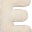 Letter Pillow Decorative Throw Cushion, Plush Lambswool Initial Design, Huggable Stuffed Cushion for Bedroom, Sofa (E)