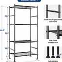 Abiglifty Storage Shelves, 4-Tier Wire Shelving, Metal Shelving with Adjustable Leveling Feet, Garage Storage for Bathroom, Closet, Kitchen