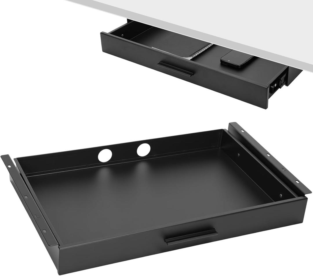 Menkxi 22 x 14 in Under Desk Drawer,Slide out Storage Organizer Heavy Duty