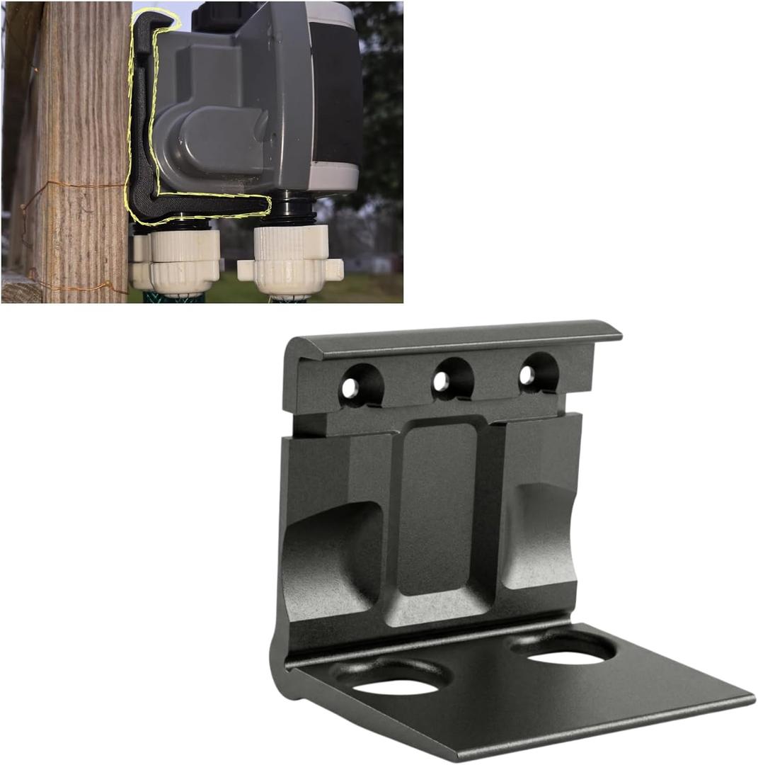 Mounting Bracket Compatible with Orbit B-hyve XD 4-Port Smart Hose Watering Timer (Model 24634 & 24639), Heavy-Duty Wall, Post, or Fence Mount with Zip Ties & Screw, Clip-in Design (Black)