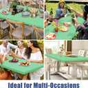 Spandex 8 Foot Rectangle Table Cloth, Elastic Fitted Tablecloths for Picnic, Stretch Washable Patio Table Cover for Outdoor, Camping, Banquet and Parties (Bright Green, 30"x96")