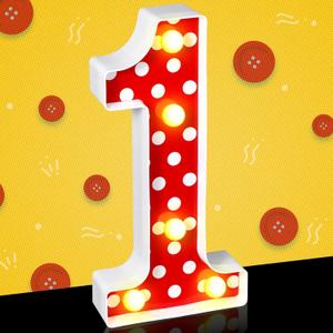 Mouse Birthday Decorations Marquee Light up Number Glowing Mouse Number Sign for 1st 2nd 3rd Boy Girl Kid Birthday Party Decorations Table Centerpieces Bedroom Wall Decor(Red Number 1)