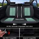 Coverado Seat Covers Full Set, Car Seat Covers Front Seat and Back Seat, Breathable Fabric&Leather Car Seat Protectors, Universal Seat Covers for Cars, Compatible with Most Cars (Green, FullSet)