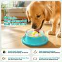 Slow Feeder Dog Bowls, 10oz Dog Lick Bowl for Liquid Treat, Anti-Removal Ball & Jam-Free Rolling, Pet Enrichment Toys, Food-Grade Dish for Medium Large Breeds, Dietary Supplements & Post-Op Care