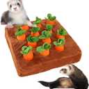 Ferret Foraging Toys Novelty Carrot Snuffle Mat Interactive Pet Treat Enrichment Toys for Small Animals Bunny Rabbit Chinchilla Guinea Pig Hamster (12 Carrot)