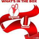 Crutello Giant Ribbon Cutting Ceremony Kit 20"Giant Scissor Set with Sharp, Red Handled Durable XL Scissors, and 30 Feet of Oversized 4"Wide Red Ribbon