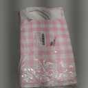 Kolldenn 24 Pcs Gingham Party Supplies Pink and White Gift Bags 8.27 x 6.3 x 3.15 Inch Kraft Paper Checkered Plaid Candy Goodie Party Favors Bags for Easter Picnic BBQ Birthday Baby Shower Wedding