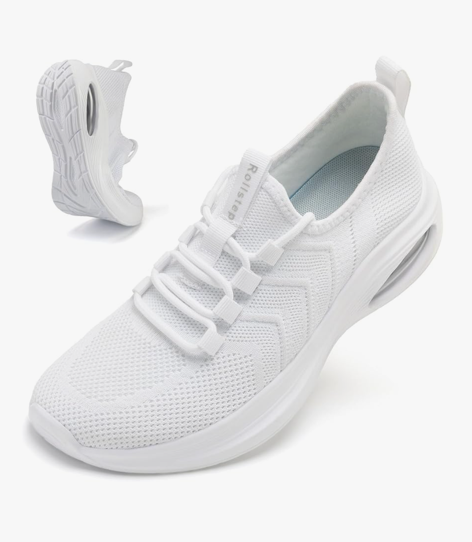 Wide Toe Box Shoes Women Extra Wide Width Sneakers Air Cushion Road Running Shoes Ultra Light Tennis Gym Workout Training Shoes Breathable Walking Shoes with Arch Support, 38