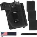 WarBull Concealed Carry Car Gun Holster with 3M Hook Pads, No Drilling Mount Pistol Holster for Men & Women, Gun Holder with Retention Strap for Backpack, Vest, Fanny, Vehicle