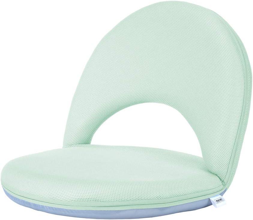 Floor Chair Floor Cushion Folding Padded Gaming Chair Adjustable 5-Position Floor Seat with Back Support for Kids Adult Great for Gaming Reading Meditating (Green)