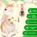 Solar Garden Easter Bunny Statues for Outside Decor Yard Decorations for Patio Balcony Backyard Lawn Ornaments Retirement Gift for Women Grandma Mom Gardening Gifts