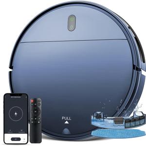 BR151 Robot Vacuum Cleaner, 4500Pa Smart Robotic Vacuum and Mop, Sweeping and Cleaning Machine for Carpets, Home, Pet Hair and Multi-Floor Cleaning, APP Control, Blue