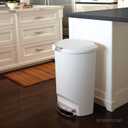 simplehuman 50 Liter Semi-Round Hands-Free Kitchen Step Soft-Close Lid Trash Can, White