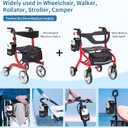 Wheelchair Cup Holder 2 in 1 Strap-on Walker Cup and Phone Holder Compatible with Drive Medical Nitro Rollator Walkers Cup Holder for Wheelchair, Walker, Rollator, Camper