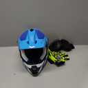 Youth Kids Dirt Bike Helmet DOT Approved, Full Face Motocross Set | 4-in-1 set includes goggles gloves storage bag, ultra-light design, adjustable visor and washable liner for ATV UTV, Small