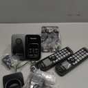 Panasonic Cordless Phone with Answering Machine, Advanced Call Block, Bilingual Caller ID and High-Contrast Display, Expandable System with 2 Handset Cordless Telephones - KX-TGD832M (Metallic Black)