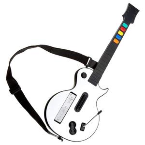 NBCP Wireless Guitar Controller for Nintendo Wii  Compatible with Guitar Hero and Rock Band 2 & 3 (Excludes Rock Band 1)  White (White color for the LES Paul shape)