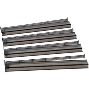 GUSTARIA Mahjong All-in-One Tile Rack & Pusher, Clear Acrylic Mahjong Rack and Pusher Combo, Modern American Mahjong Tile Racks, Set of 4, Black (17.72 inches)