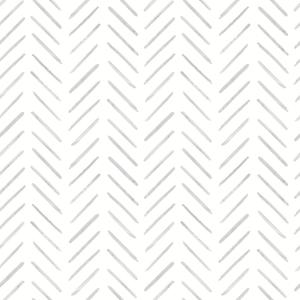 York Wallcoverings PSW1527RL Fog Painted Herringbone Premium Peel and Stick Wallpaper, Gray