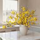 6 PCS Artificial Cherry Blossom Branches Spring Indoor Decoration, Faux Flowers 34.45" Long Stems Plum Fake Peach Plants Real Touch Silk for Wedding Home Bedroom Party Table Office, Pink