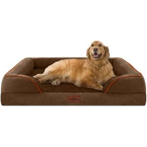Comfort Expression XL Orthopedic Dog Beds for Extra Large Dogs, Waterproof Dog Bed with Bolster, Washable Dogs Bed Sofa Pet Beds with Removable Cover & Non-Slip Bottom(X-Large,Chocolate Brown)