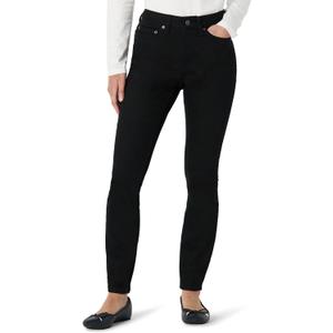 Amazon Essentials Womens Versatile High Stretch Mid-Rise Skinny Jeans (16 Long, Black)
