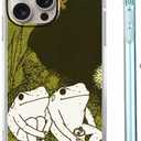 Cute Frogs Case for iPhone 16 Pro,Aesthetic Animal Pattern,Cool Soft TPU Bumper Case Compatible with iPhone 16 Pro
