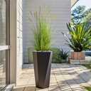 KOL 3ft 2-Pack Artificial Cattail Reed Grass, 35in Artificial Indoor Outdoor Fake Onion Grass Plant, Home Office Decorative Artificial Plants in Pot Faux Plant Greenery, Housewarming Gift, Green