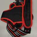 rabbitgoo Dog Harness No Pull with 2 Leash Clips, Adjustable Soft Padded, Reflective Oxford No Choke Pet Vest with Easy Control Handle for Medium Sized Dogs, Black & Red, M