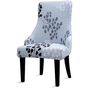 Liykimt Stretch Wingback Side Chair Slipcover-Accent Chair Cover Slipcover with Arm,Washable Upholstered Arm Dining Chair with Nailed Trim Protector for Dining Living Room Set of 1,Gray