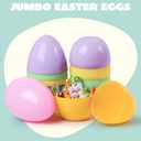JOYIN 6 Pcs Large Pastel Easter Eggs, 6 Inches Jumbo Plastic Eggs Fillable for Easter Themed Hunt Colorful Basket Stuffers Fillers Filling Treats Party Favor Classroom Prize Supplies