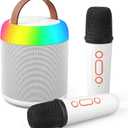 Karaoke Microphone Machine with 2 Drivers for Kids Adults, Muscial Singing Toy for Girls Boys, Bluetooth Speaker Birthday Gift Stocking Stuffer Classroom Prizes Party Game
