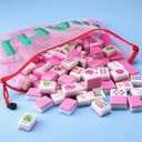 Soulchen Kaleidoscope Mahjong Tile Set 160 Mahjong Tiles 1.2'' Pink American Mahjongs Tile Set with Mahjongs Bag