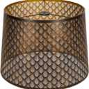 ALUCSET Metal Etching Large Lamp Shade, Drum Big Lampshades for Table Lamp and Floor Lamps, Unique Arrow Design, Bronze 12" Top X 14" Bottom X 10" High, Spider