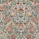 VEELIKE Vintage Floral Peel and Stick Wallpaper Retro William Morris Style Wallpaper with Birds Roses 17.7''x118'' Self Adhesive Contact Paper Removable Victorian Wall Paper for Bedroom Bathroom Walls