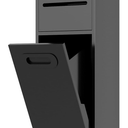 SUPERFLO 6.2 Gallon Bathroom Trash Can Tilt Out Trash Bin Cabinet, Hidden Trash Can Cabinet Recessed Wall Mounted Stainless Steel with Toilet Paper Holder for Bathroom/Bedroom/Office Renovation,Black