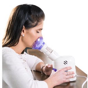 MABIS Facial Steamer, Steam Inhaler, FSA Eligible, Vaporizer or Vocal Steamer with Aromatherapy Diffuser and Soft Face Mask for Cleansing, Sinus Pressure, Congestion, Colds and Cough, 25mL